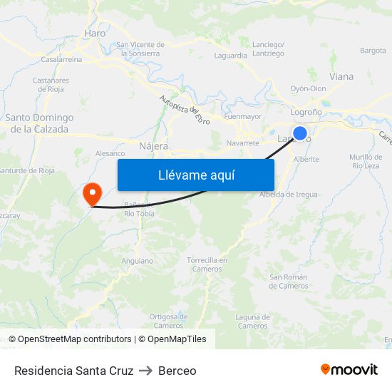 Residencia Santa Cruz to Berceo map