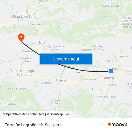 Torre De Logroño to Sajazarra map
