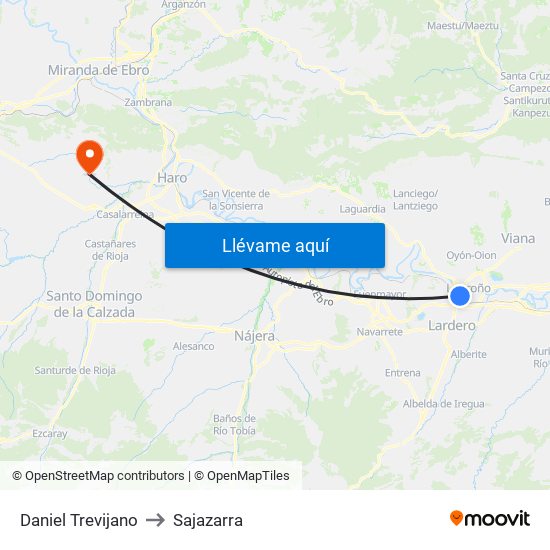 Daniel Trevijano to Sajazarra map