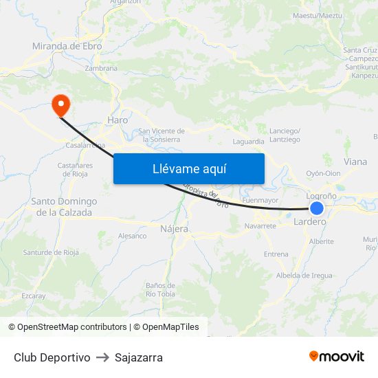 Club Deportivo to Sajazarra map