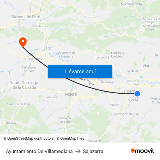 Ayuntamiento De Villamediana to Sajazarra map