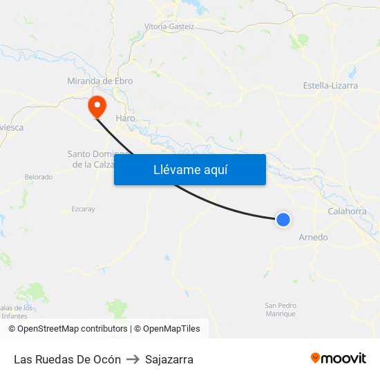 Las Ruedas De Ocón to Sajazarra map