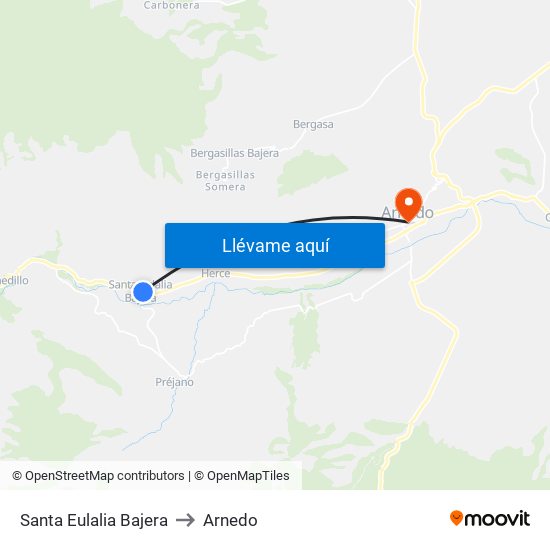 Santa Eulalia Bajera to Arnedo map