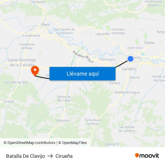 Batalla De Clavijo to Cirueña map
