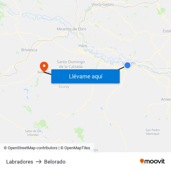 Labradores to Belorado map