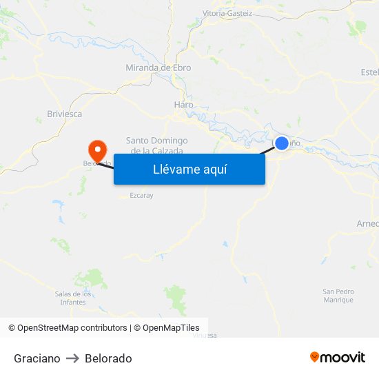 Graciano to Belorado map