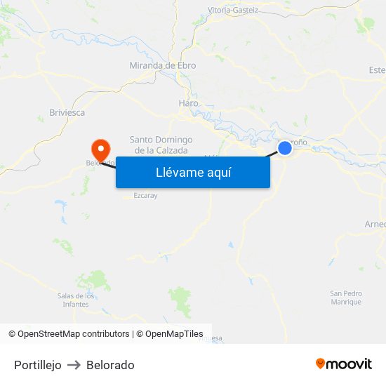 Portillejo to Belorado map