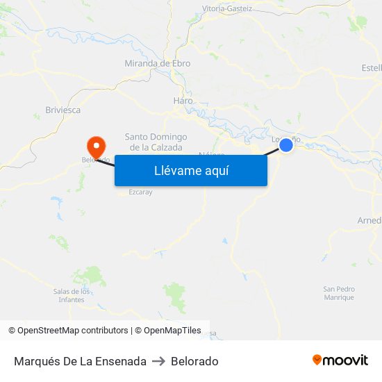 Marqués De La Ensenada to Belorado map