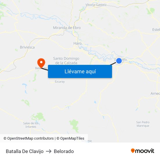 Batalla De Clavijo to Belorado map