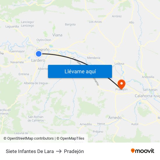 Siete Infantes De Lara to Pradejón map
