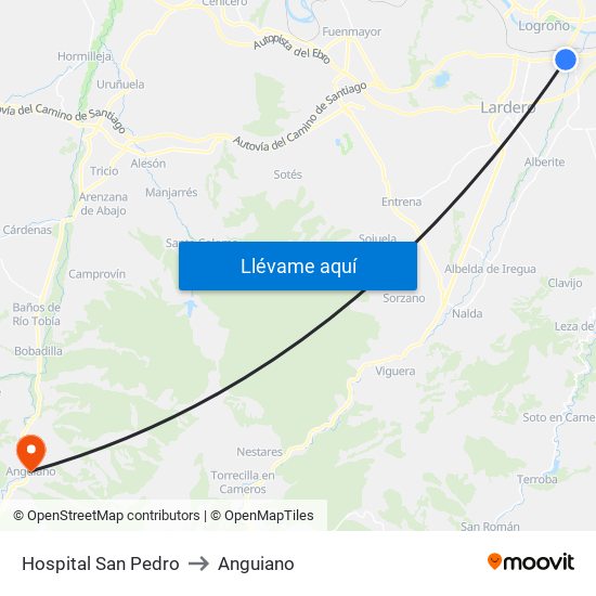 Hospital San Pedro to Anguiano map