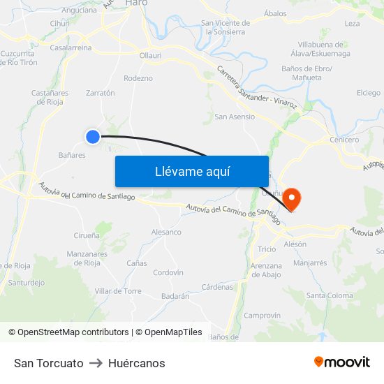 San Torcuato to Huércanos map