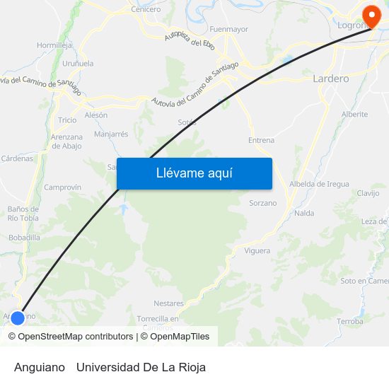 Anguiano to Universidad De La Rioja map