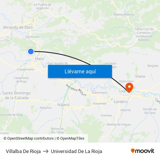 Villalba De Rioja to Universidad De La Rioja map