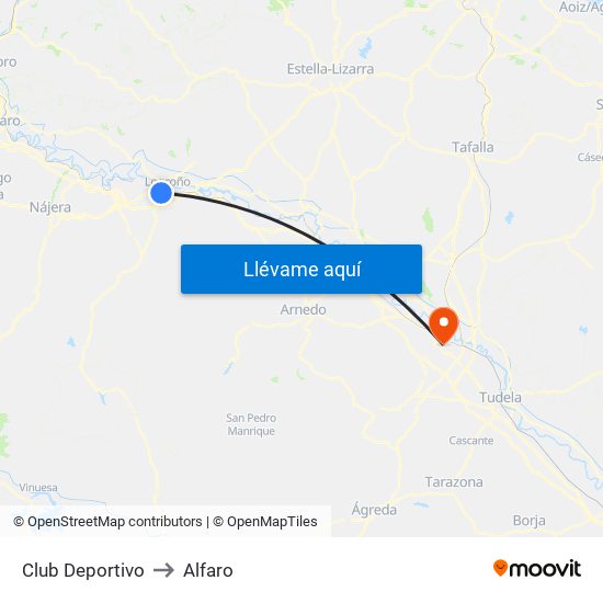 Club Deportivo to Alfaro map