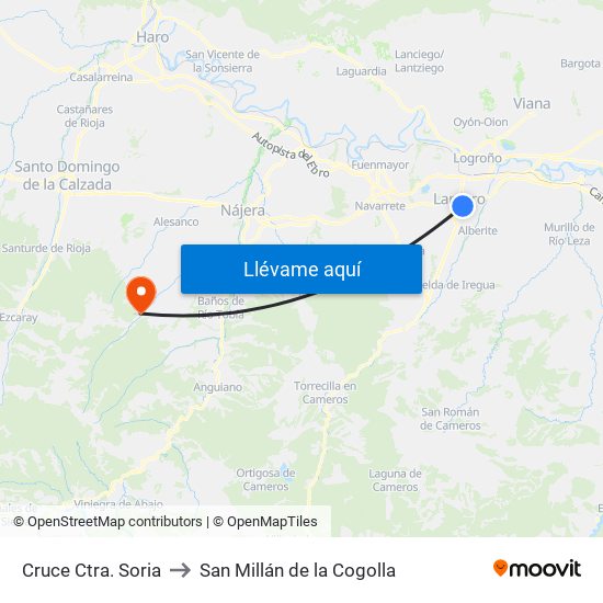 Cruce Ctra. Soria to San Millán de la Cogolla map