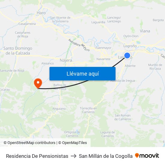 Residencia De Pensionistas to San Millán de la Cogolla map