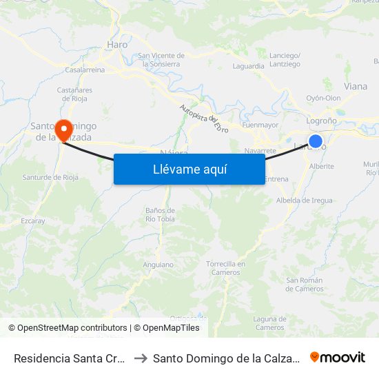 Residencia Santa Cruz to Santo Domingo de la Calzada map