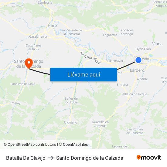 Batalla De Clavijo to Santo Domingo de la Calzada map