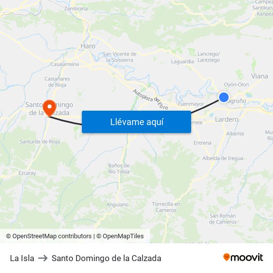 La Isla to Santo Domingo de la Calzada map