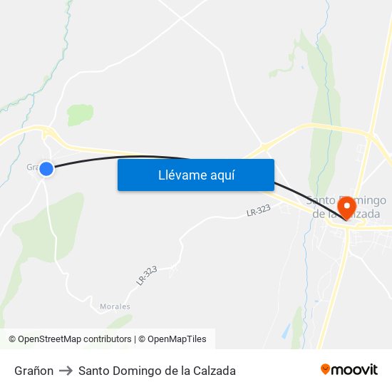 Grañon to Santo Domingo de la Calzada map