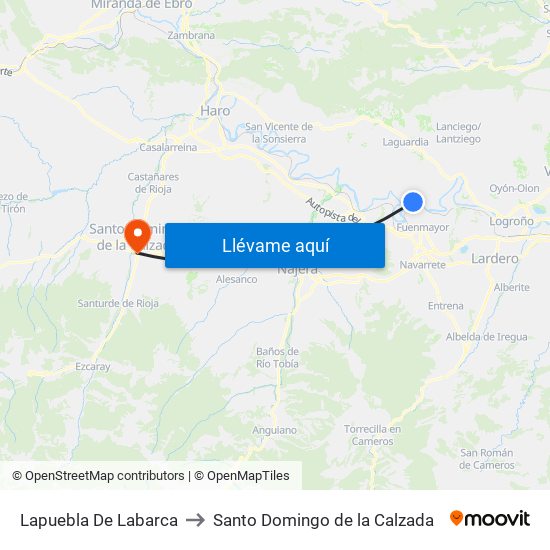 Lapuebla De Labarca to Santo Domingo de la Calzada map