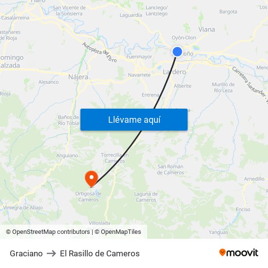 Graciano to El Rasillo de Cameros map