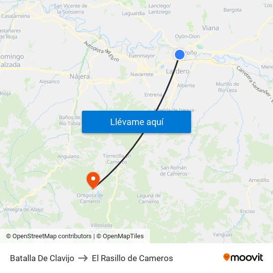 Batalla De Clavijo to El Rasillo de Cameros map