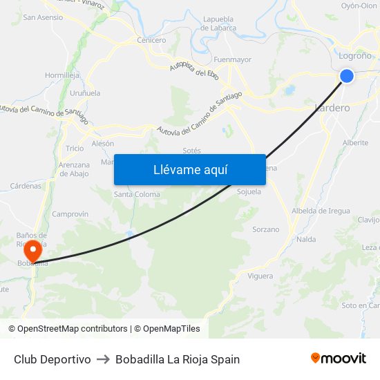 Club Deportivo to Bobadilla La Rioja Spain map