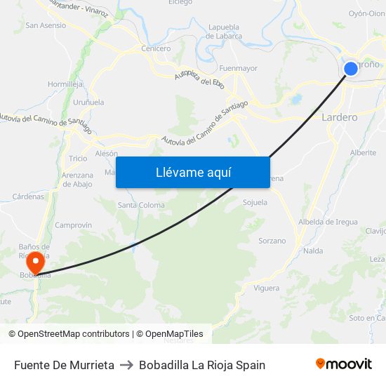 Fuente De Murrieta to Bobadilla La Rioja Spain map