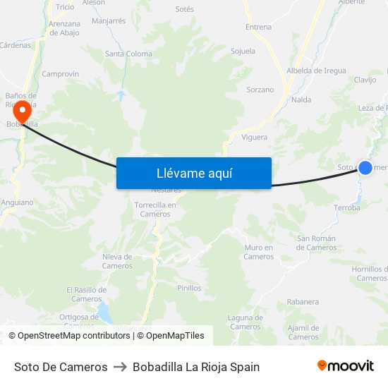 Soto De Cameros to Bobadilla La Rioja Spain map