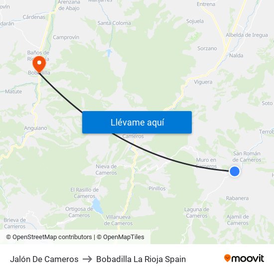 Jalón De Cameros to Bobadilla La Rioja Spain map