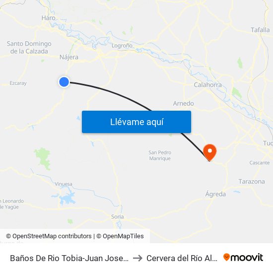 Baños De Rio Tobia-Juan Jose Alonso to Cervera del Río Alhama map