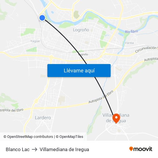 Blanco Lac to Villamediana de Iregua map