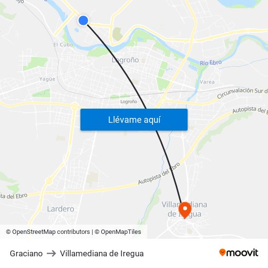 Graciano to Villamediana de Iregua map