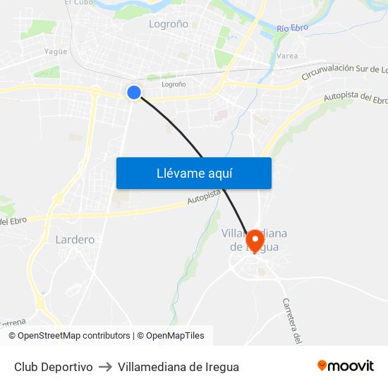 Club Deportivo to Villamediana de Iregua map