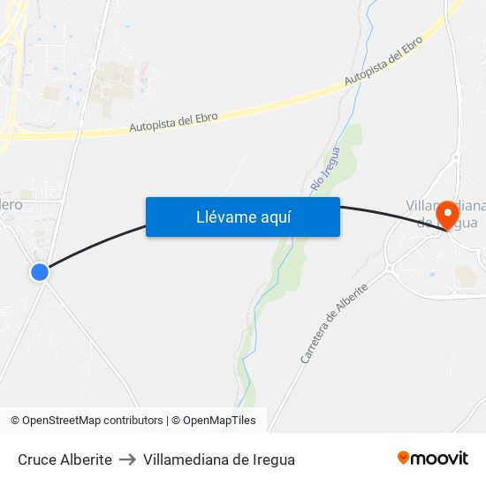 Cruce Alberite to Villamediana de Iregua map