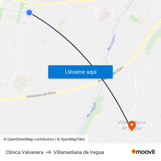 Clínica Valvanera to Villamediana de Iregua map