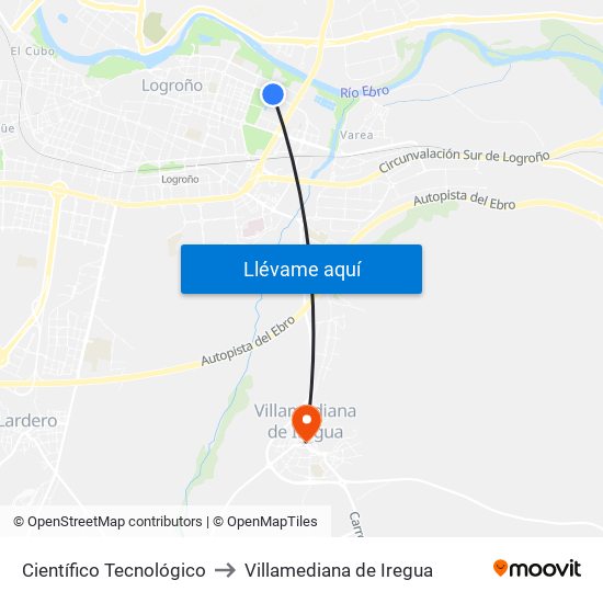 Científico Tecnológico to Villamediana de Iregua map