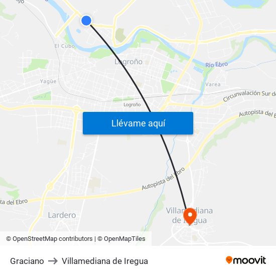 Graciano to Villamediana de Iregua map