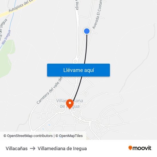 Villacañas to Villamediana de Iregua map