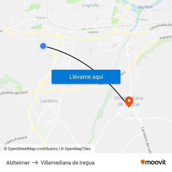 Alzheimer to Villamediana de Iregua map