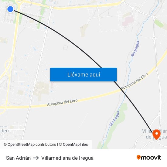 San Adrián to Villamediana de Iregua map