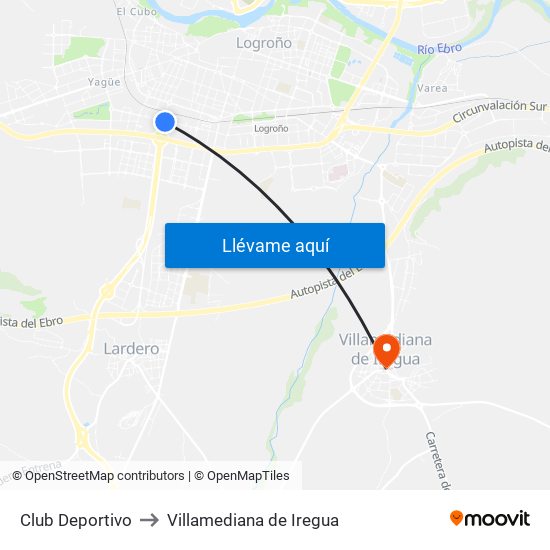 Club Deportivo to Villamediana de Iregua map