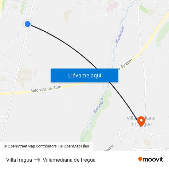 Villa Iregua to Villamediana de Iregua map