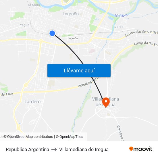 República Argentina to Villamediana de Iregua map