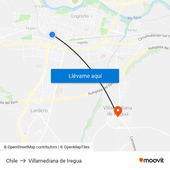 Chile to Villamediana de Iregua map