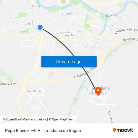 Pepe Blanco to Villamediana de Iregua map