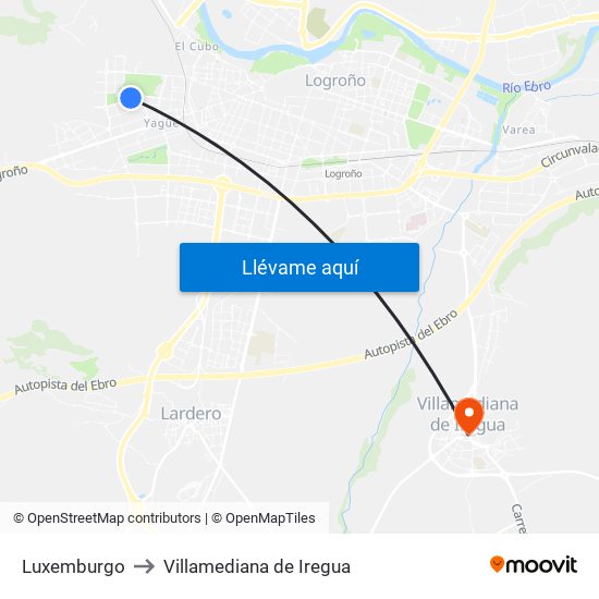 Luxemburgo to Villamediana de Iregua map