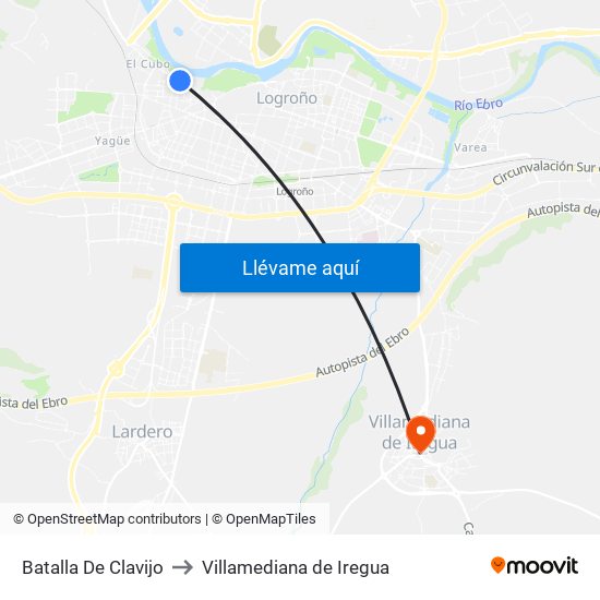 Batalla De Clavijo to Villamediana de Iregua map
